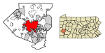 Allegheny County Pennsylvania Incorporated and Unincorporated areas Pittsburgh Highlighted